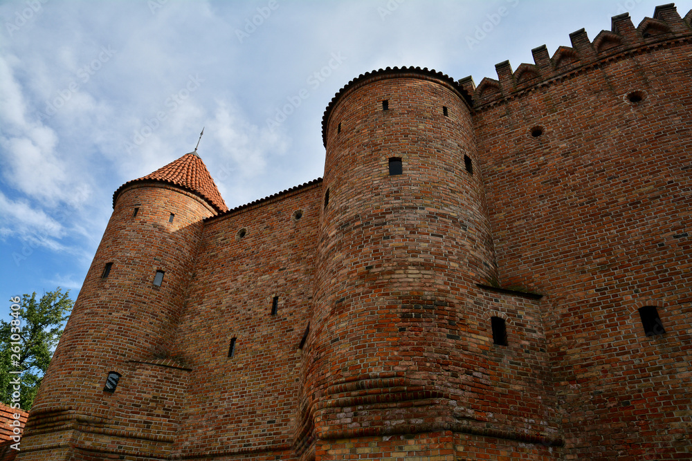 Wall mural City walls and Barbican of Warsaw around Old Town Stare Miasto , Poland