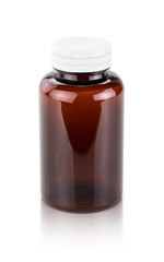 blank packaging brown plastic bottle for supplement or vitamin products