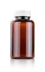 blank packaging brown plastic bottle for supplement or vitamin products