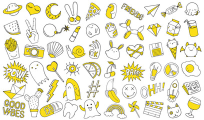 Patch set on white background