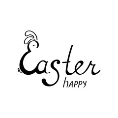 Obraz premium Happy Easter Sale text isolated on background. Hand drawn lettering Easter as Easter logo, badge, icon.