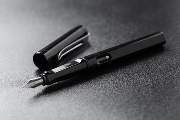 Fountain pen with clipping path on black background
