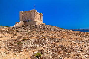 Fototapeta na wymiar Saint Mary's tower at Comino, Malta