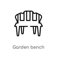 outline garden bench vector icon. isolated black simple line element illustration from agriculture farming concept. editable vector stroke garden bench icon on white background