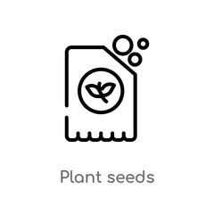 outline plant seeds vector icon. isolated black simple line element illustration from agriculture farming concept. editable vector stroke plant seeds icon on white background