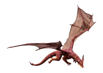 Naklejka premium 3D Rendering Fairy Tale Dragon on White