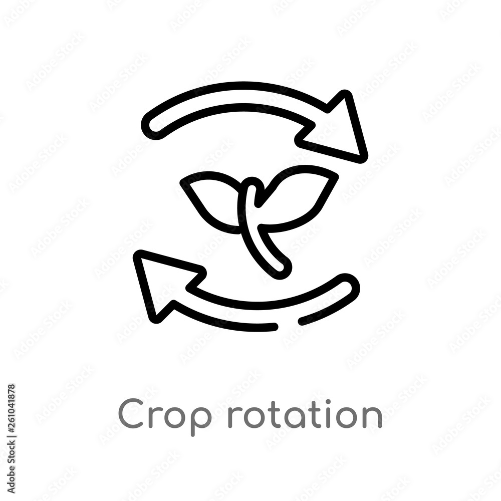Poster outline crop rotation vector icon. isolated black simple line element illustration from agriculture 