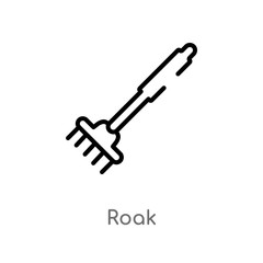 outline roak vector icon. isolated black simple line element illustration from farming and gardening concept. editable vector stroke roak icon on white background