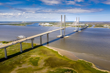 Aerial Cable-stayed bridge Sidney Lanier Bridge