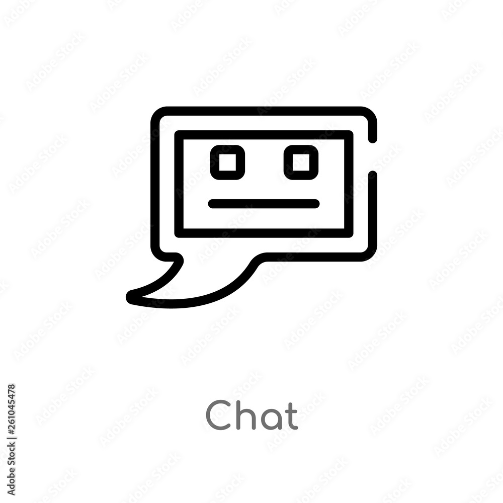 Poster outline chat vector icon. isolated black simple line element illustration from artificial intelligen