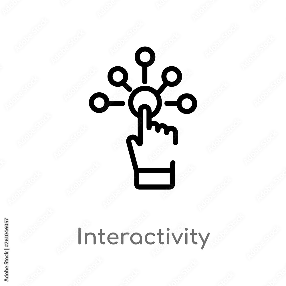 Poster outline interactivity vector icon. isolated black simple line element illustration from augmented re