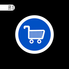 Round sign white thin line. Mobile basket sign, icon - vector illustration