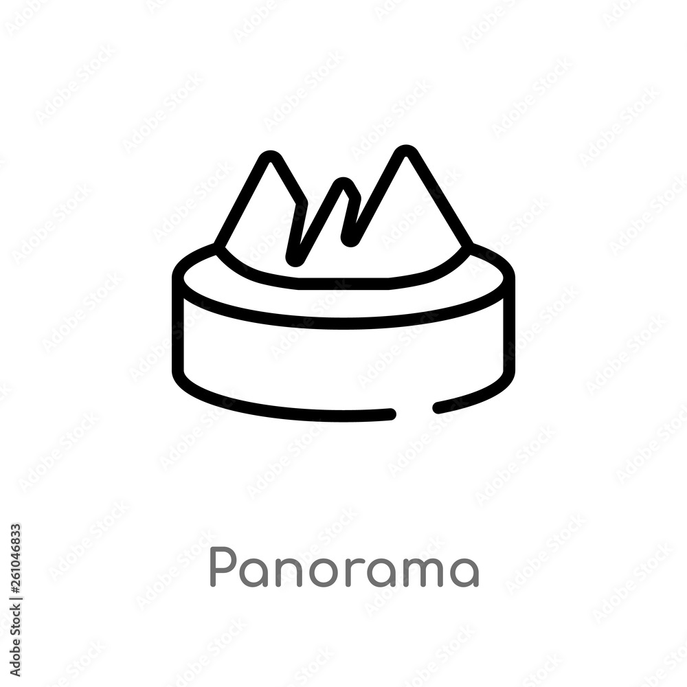 Poster outline panorama vector icon. isolated black simple line element illustration from augmented reality