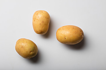 potatoes on a white table