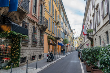 Fototapeta na wymiar Beautiful street in Milan