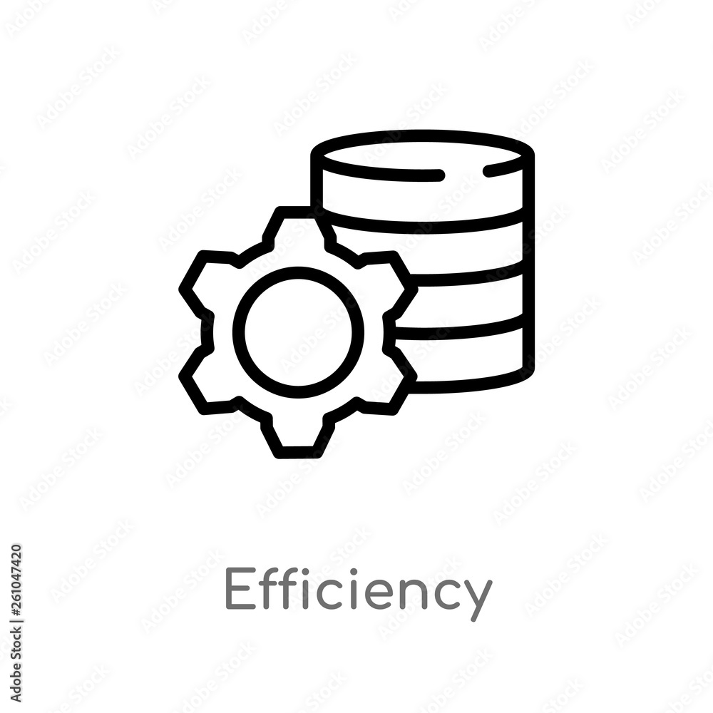 Aufkleber outline efficiency vector icon. isolated black simple line element illustration from big data concep