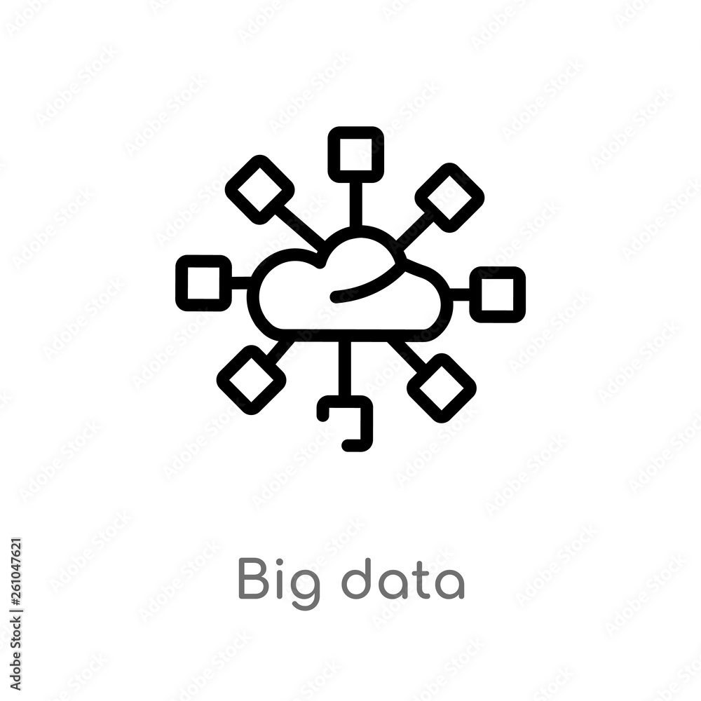 Poster outline big data vector icon. isolated black simple line element illustration from concept. editable
