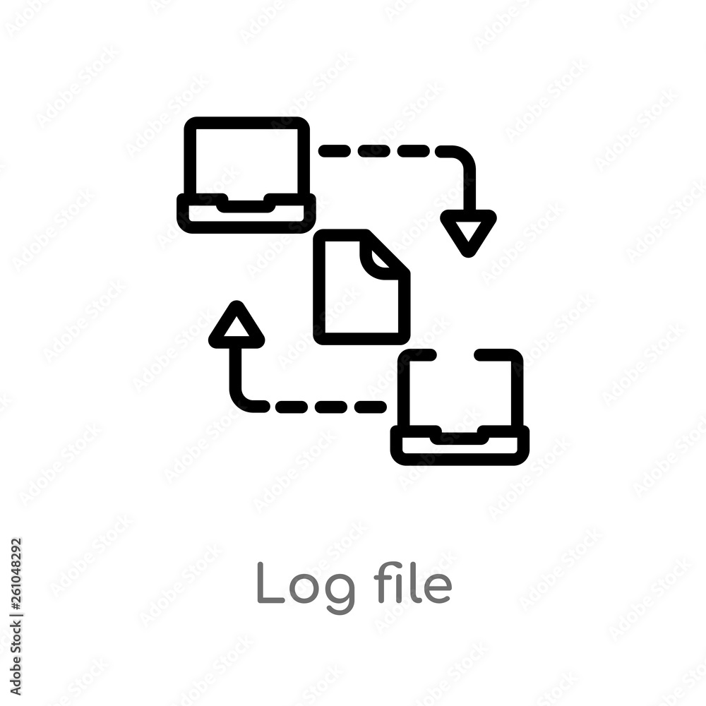 Poster outline log file vector icon. isolated black simple line element illustration from big data concept.