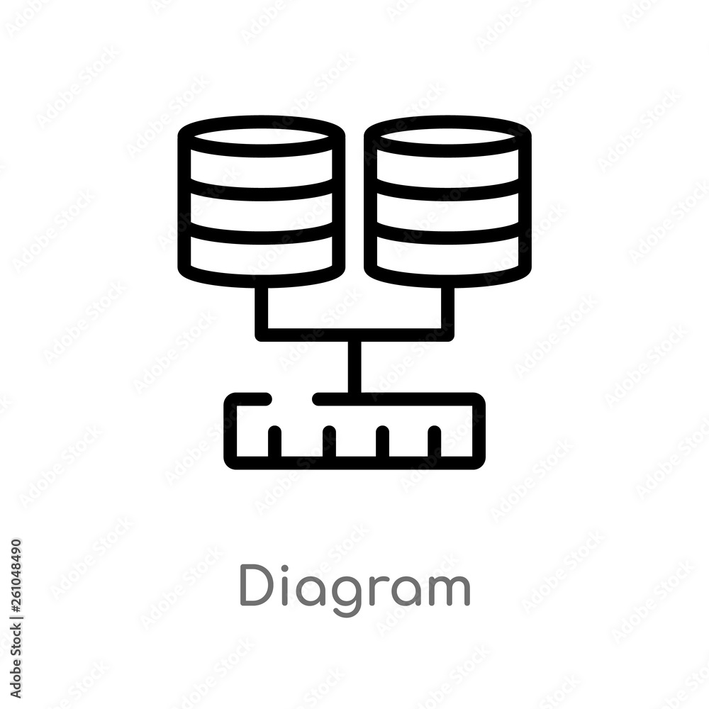 Poster outline diagram vector icon. isolated black simple line element illustration from big data concept. 