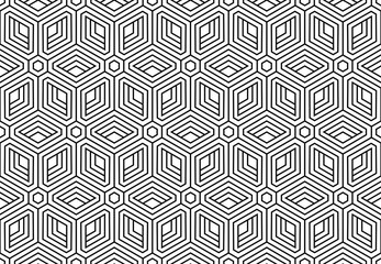Abstract geometric pattern. A seamless vector background. White and black ornament. Graphic modern pattern. Simple lattice graphic design