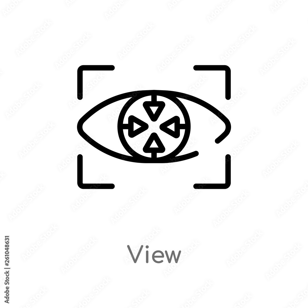 Poster outline view vector icon. isolated black simple line element illustration from big data concept. edi