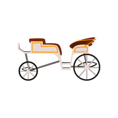 Fototapeta na wymiar Retro carriage, wedding coach, antique vehicle vector Illustration on a white background