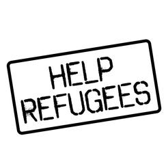HELP REFUGEES stamp on white