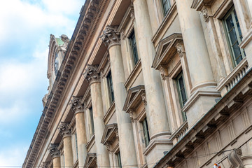 close-up on the detail of Milan's architecture