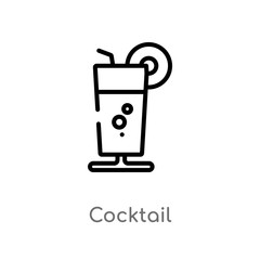 outline cocktail vector icon. isolated black simple line element illustration from brazilia concept. editable vector stroke cocktail icon on white background