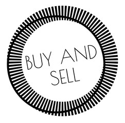 BUY AND SELL stamp on white