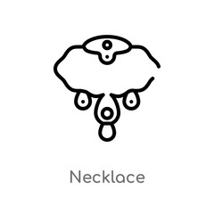 outline necklace vector icon. isolated black simple line element illustration from brazilia concept. editable vector stroke necklace icon on white background