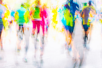 marathon runners in motion 