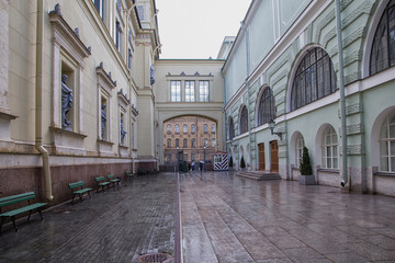 Naklejka na ściany i meble Courtyard of a historic building in the city of St. Petersburg. Russia