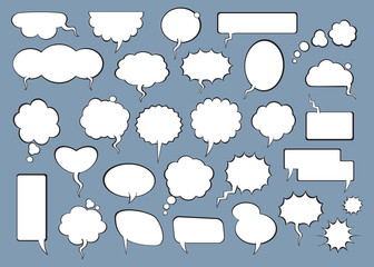 Set of comic speech balloons. Vector Illustration.