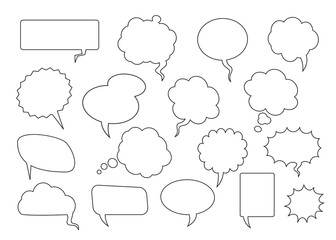 Set of comic speech balloons. Vector Illustration.