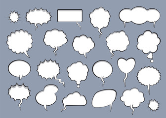 Set of comic speech balloons. Vector Illustration.
