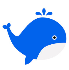 Whale flat illustration