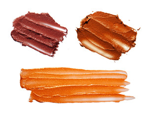 Lipstick smudge white isolated background