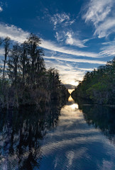 Okefenokee canal at dusk