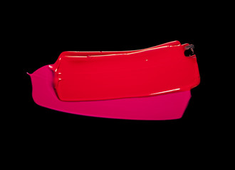 Red pink lipstick black background texture smudged