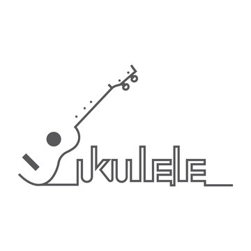 illustration consisting of an image of a guitar ukulele in the form of a symbol or logo
