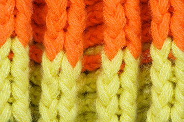 Multicolored Knitwear Sweater Fabric Texture. Bright saturated background