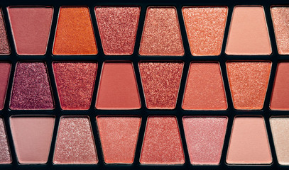 Retro background eye shadow makup palette black background top view