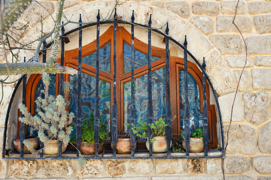 Ancient window in Old Jaffa, Tel Aviv, Yaffo, Israel