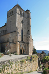 Fototapeta na wymiar Medieval church in Saint-Cirq-la-Popie (France)