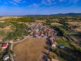 Top view of small village of Pobladura de Aliste