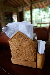 place of tissue made of bamboo
