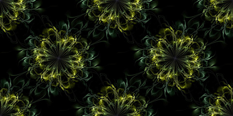 Obraz premium Modern abstract seamless pattern. Geometric background. Fractal, spiral, curl