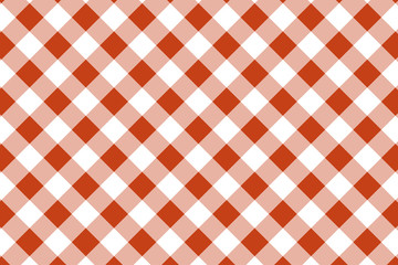 Gingham orange and white pattern. Texture from rhombus/squares for - plaid, tablecloths, clothes, shirts, dresses, paper and other textile products.