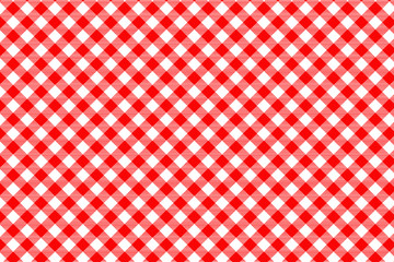 Red Gingham pattern. Texture from rhombus/squares for - plaid, tablecloths, clothes, shirts, dresses, paper, bedding, blankets, quilts and other textile products. Vector illustration.